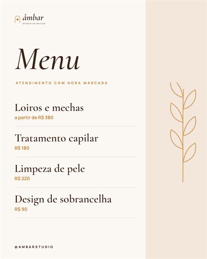 Post Âmbar: menu de serviços